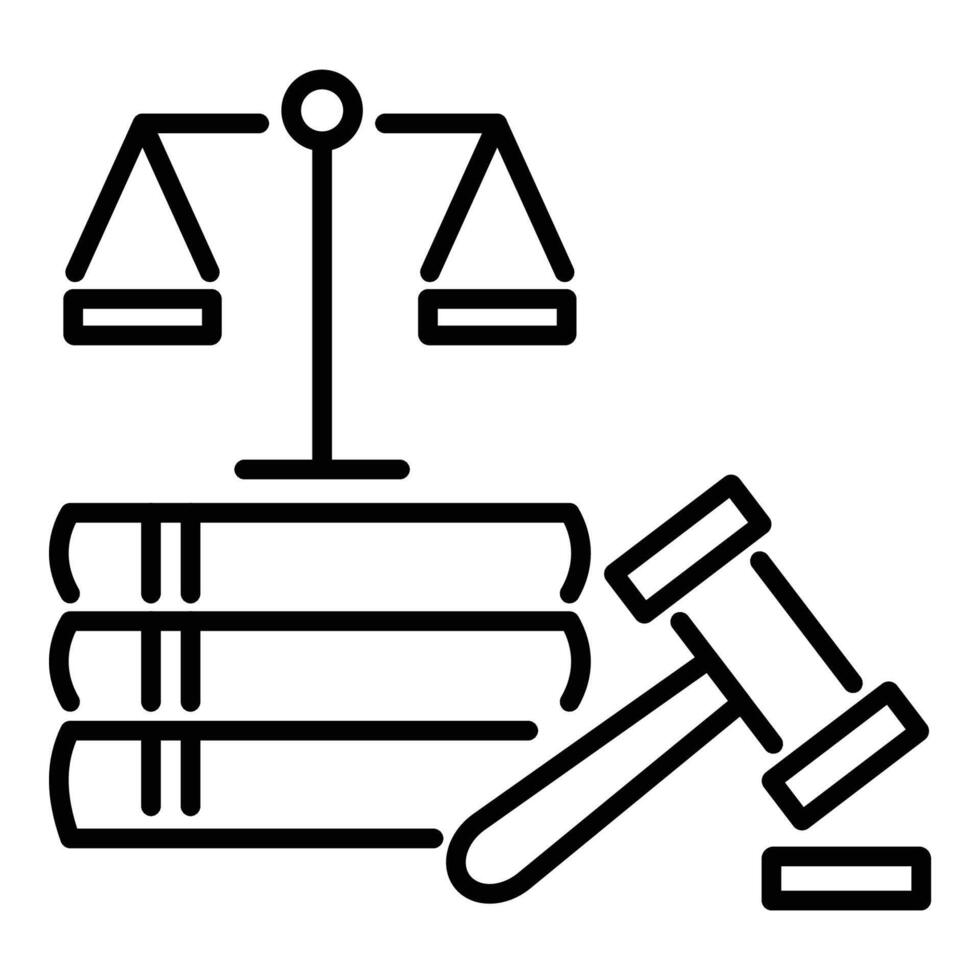 Law and justice line icon vector