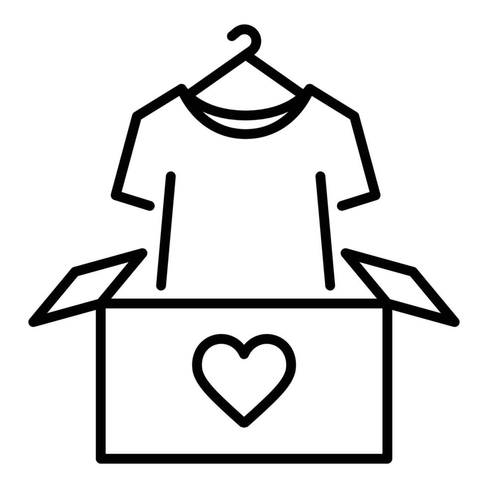Clothes donation line icon vector