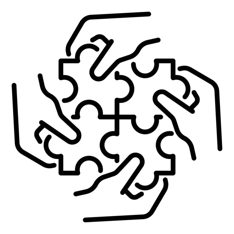 Teamwork line icon vector