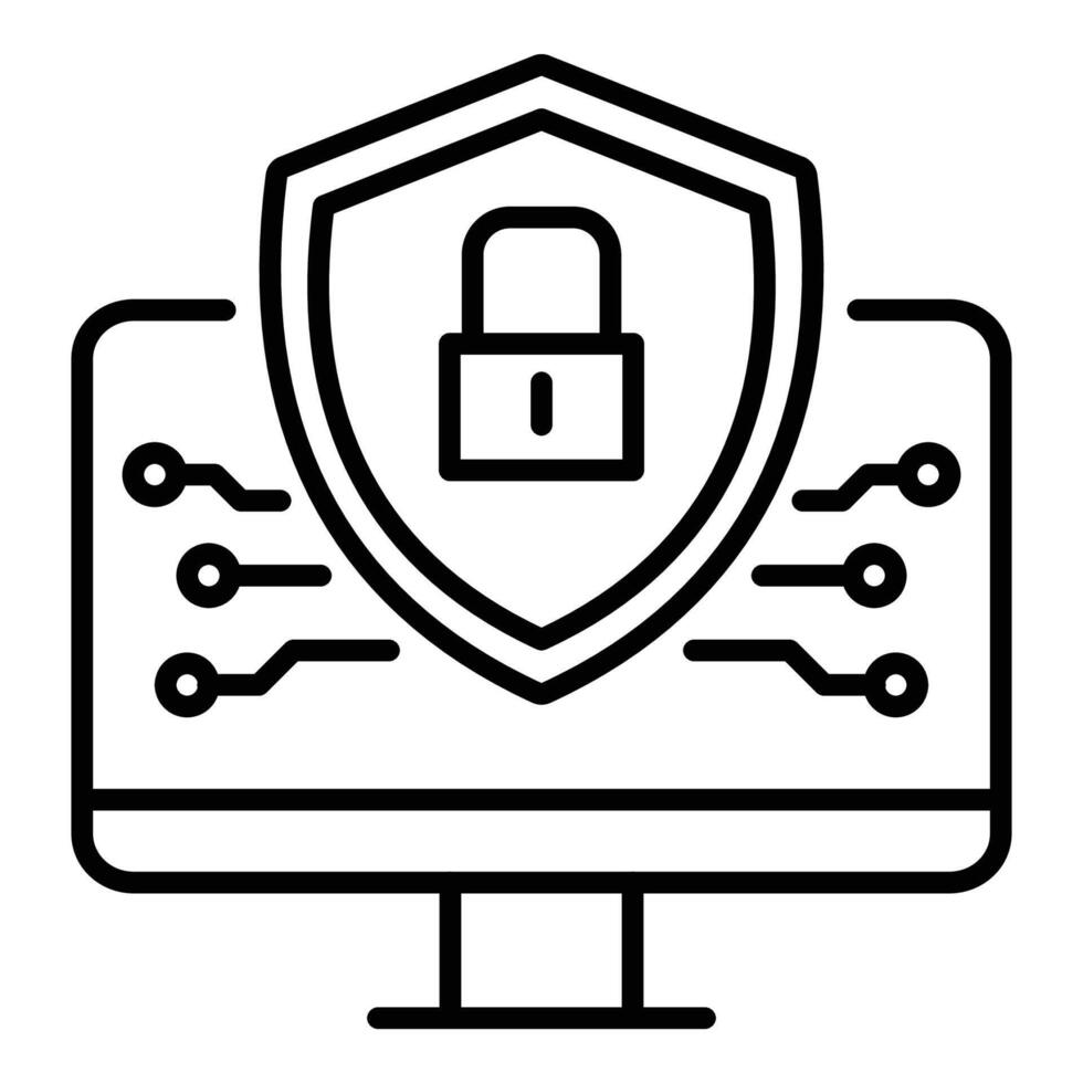 Encryption authentication black round line icon 59857467 Vector Art at ...