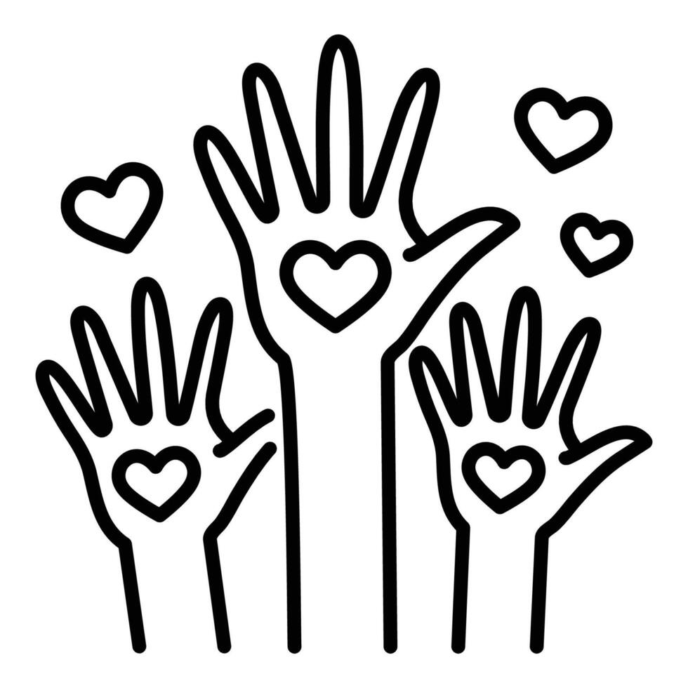 Volunteer line icon vector