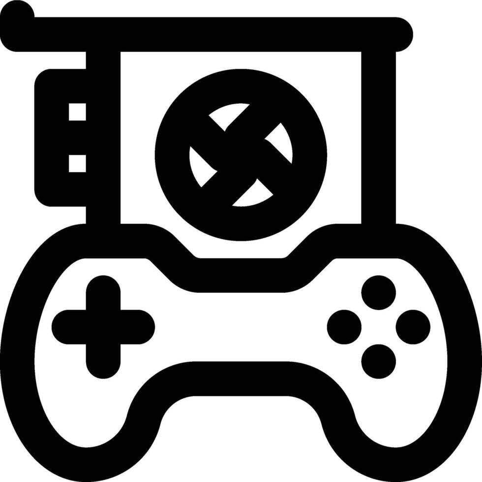 Gaming, VGA Card, GPU Outline Icon vector