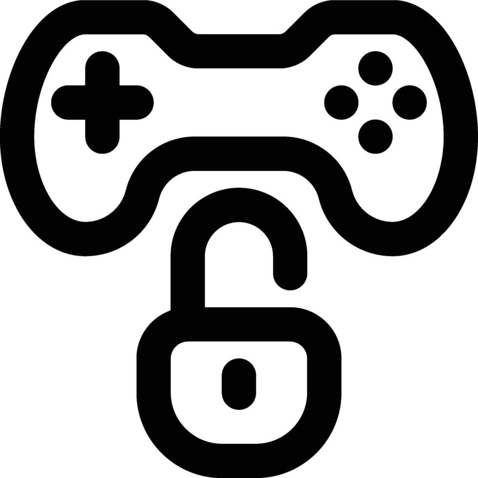 Game, Unlock, Security Outline Icon vector