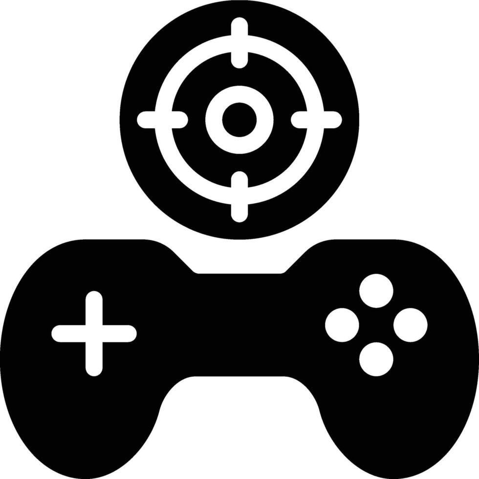 Shooting Game, Targeting Game, First Person Glyph Solid Icon vector