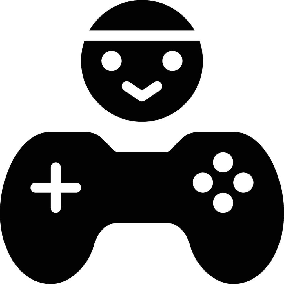 Player Character, Game Character, Game Glyph Solid Icon vector