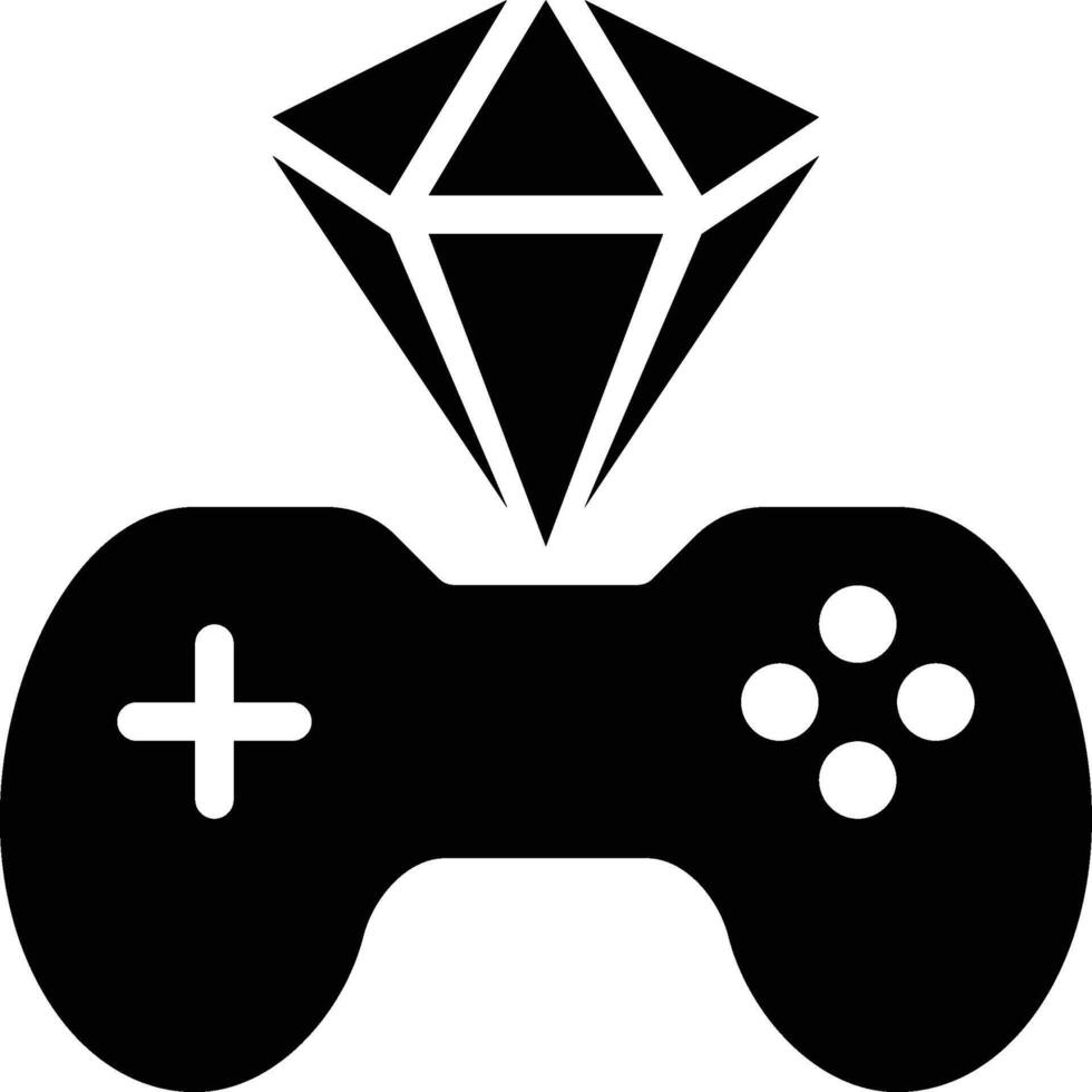 Diamond Item, Gem Item, Crystal Item Glyph Solid Icon vector