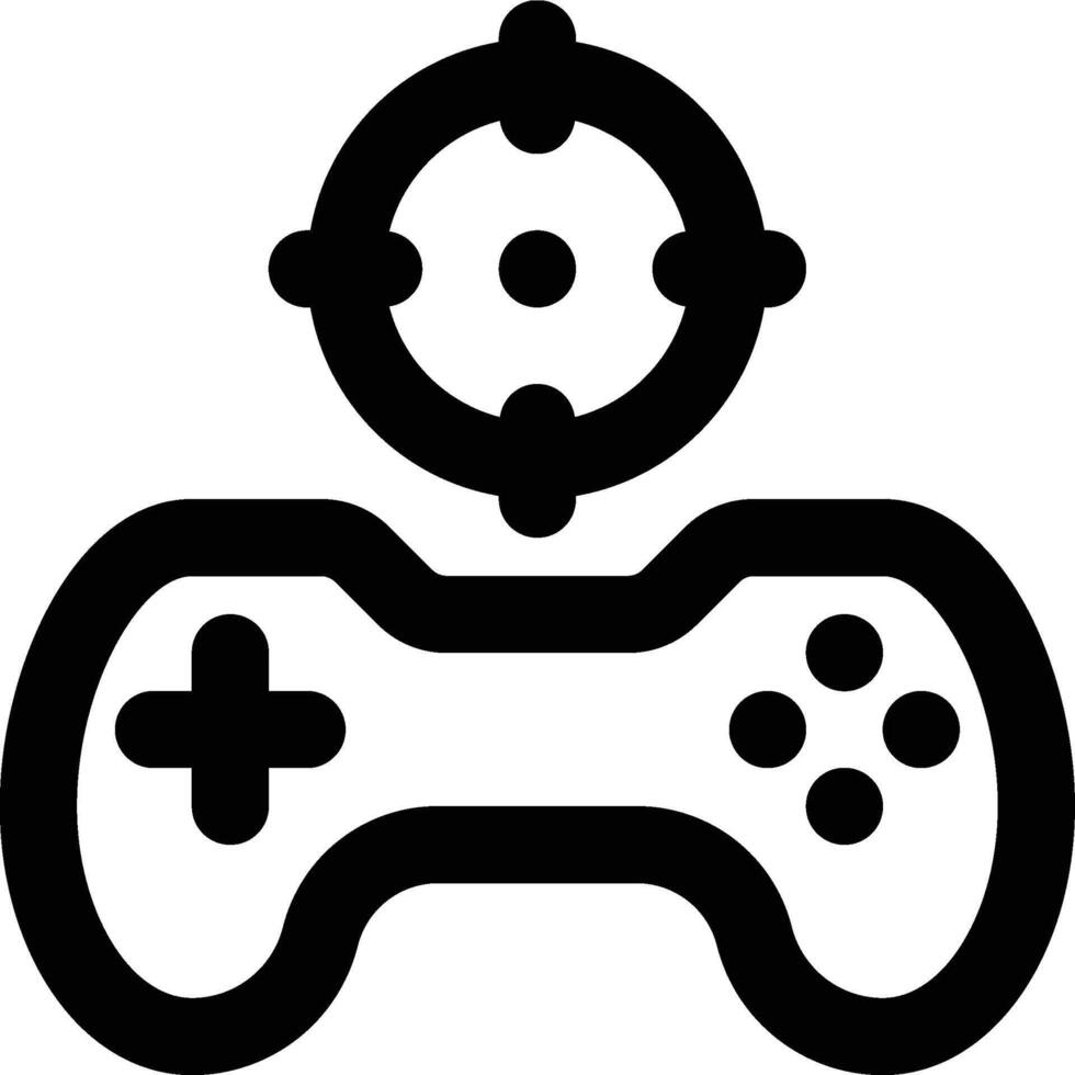 Shooting Game, Targeting Game, First Person Outline Icon vector