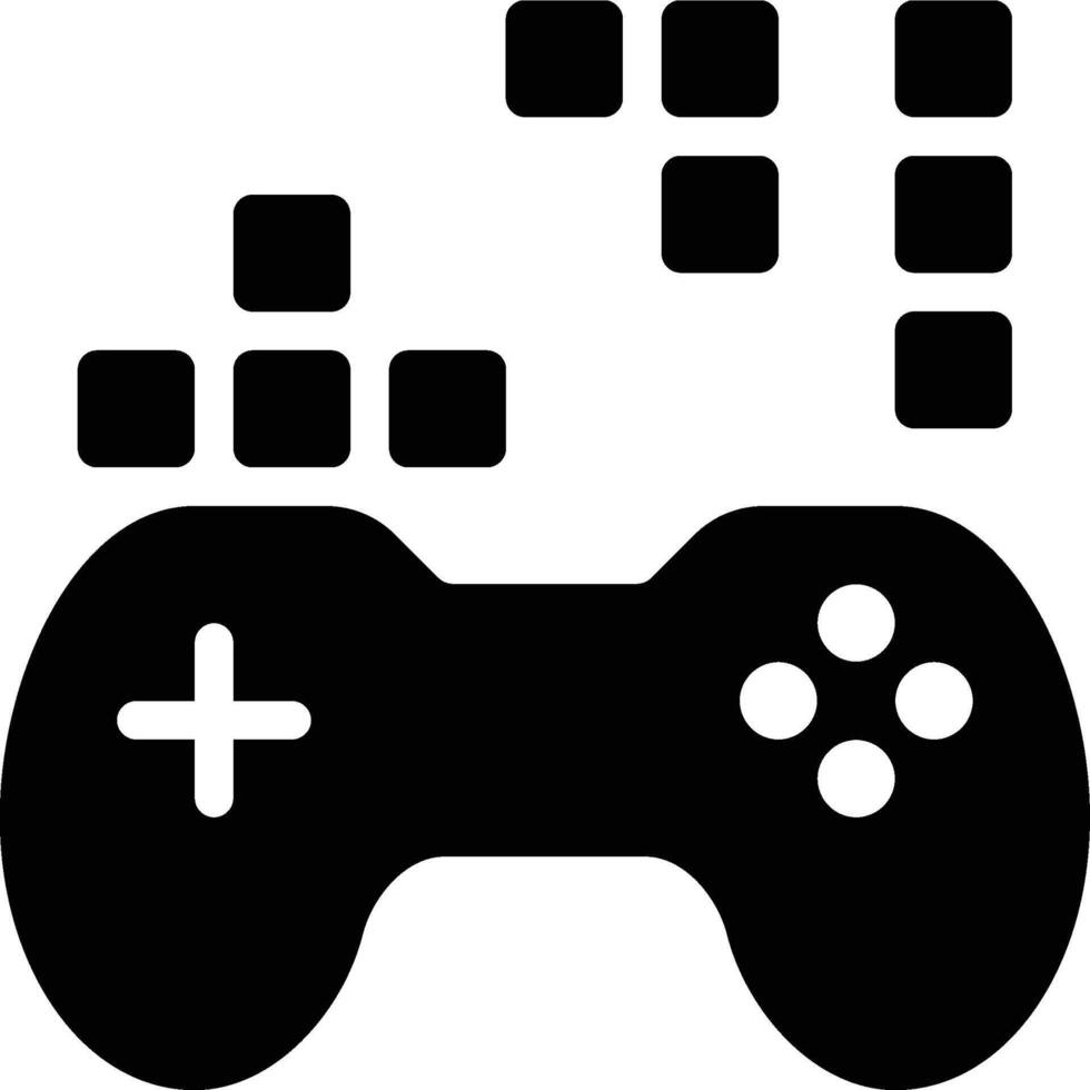 Tetris Game, Classic Game, Puzzle Game Glyph Solid Icon vector
