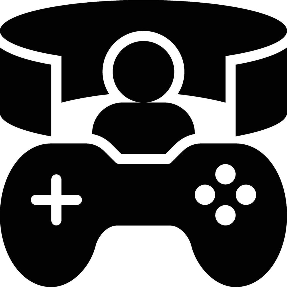 Simulation Game, VR Game, Virtual Reality Glyph Solid Icon vector