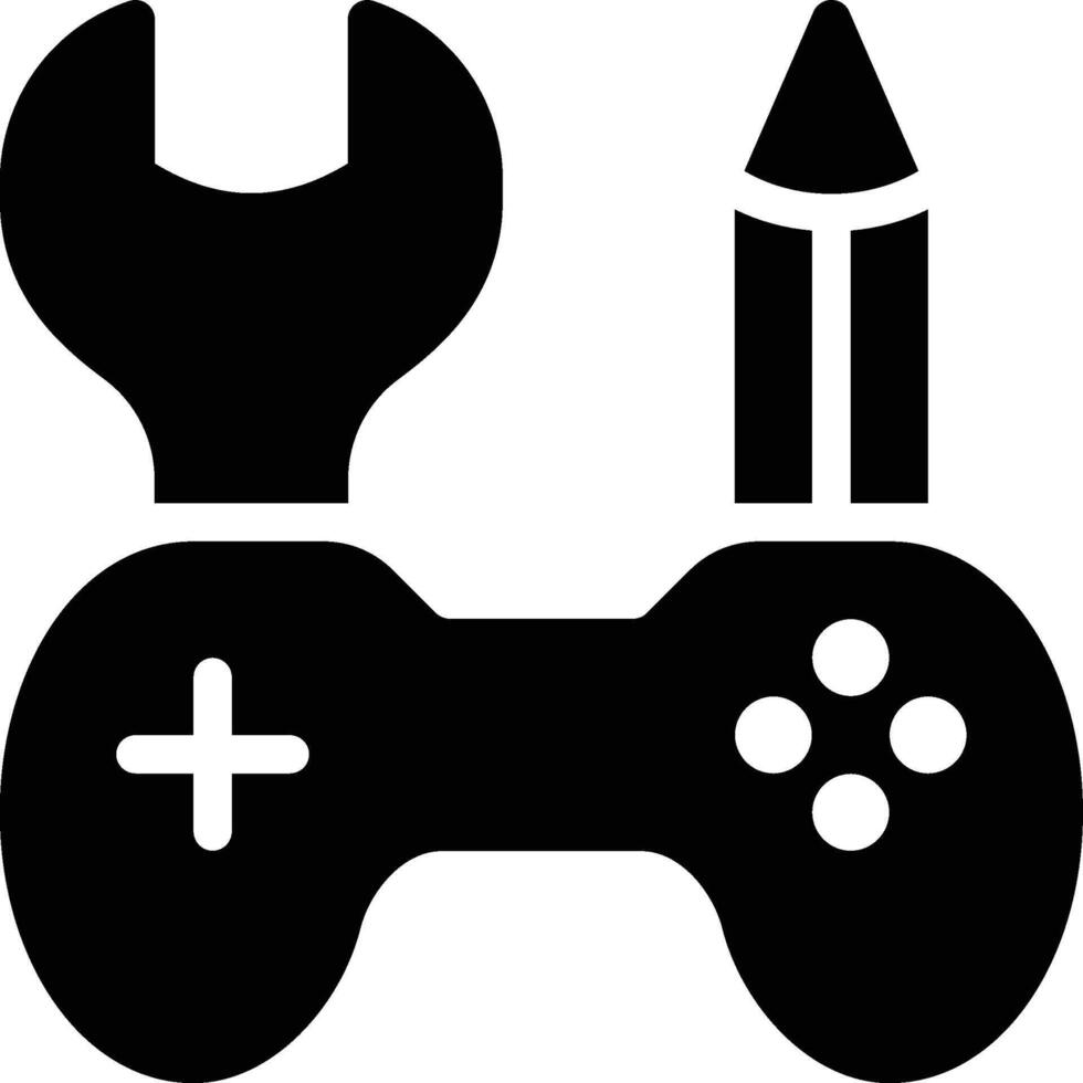 Game Development, Kit, Game Glyph Solid Icon vector