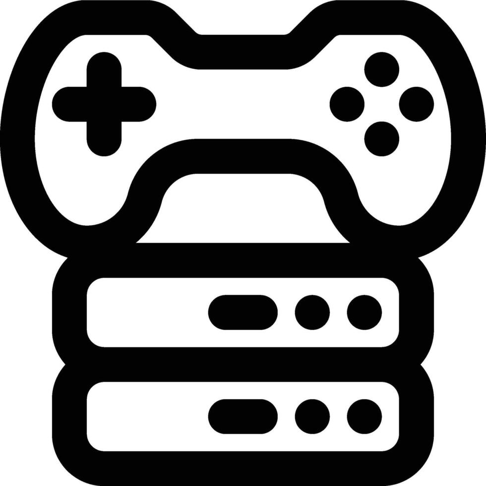 Game Storage, Game Server, Game Database Outline Icon vector