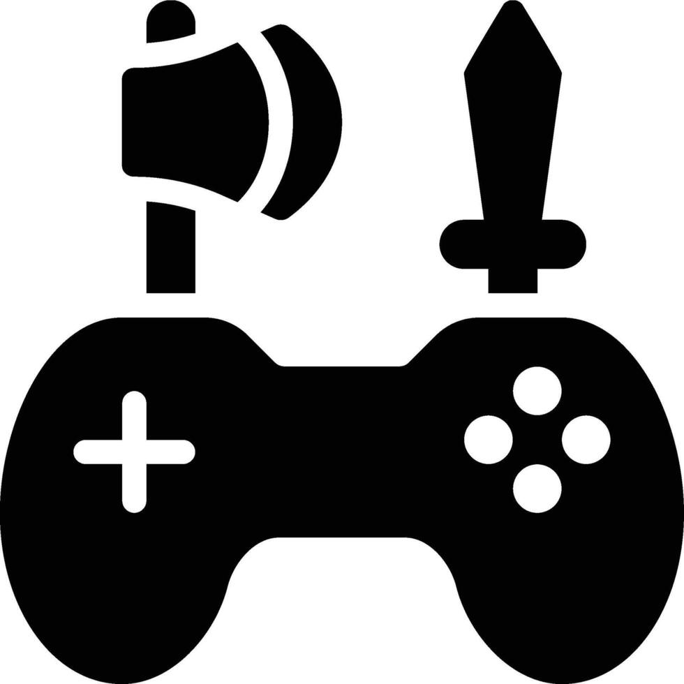 Survival Game, Survival Mode, Action Game Glyph Solid Icon vector