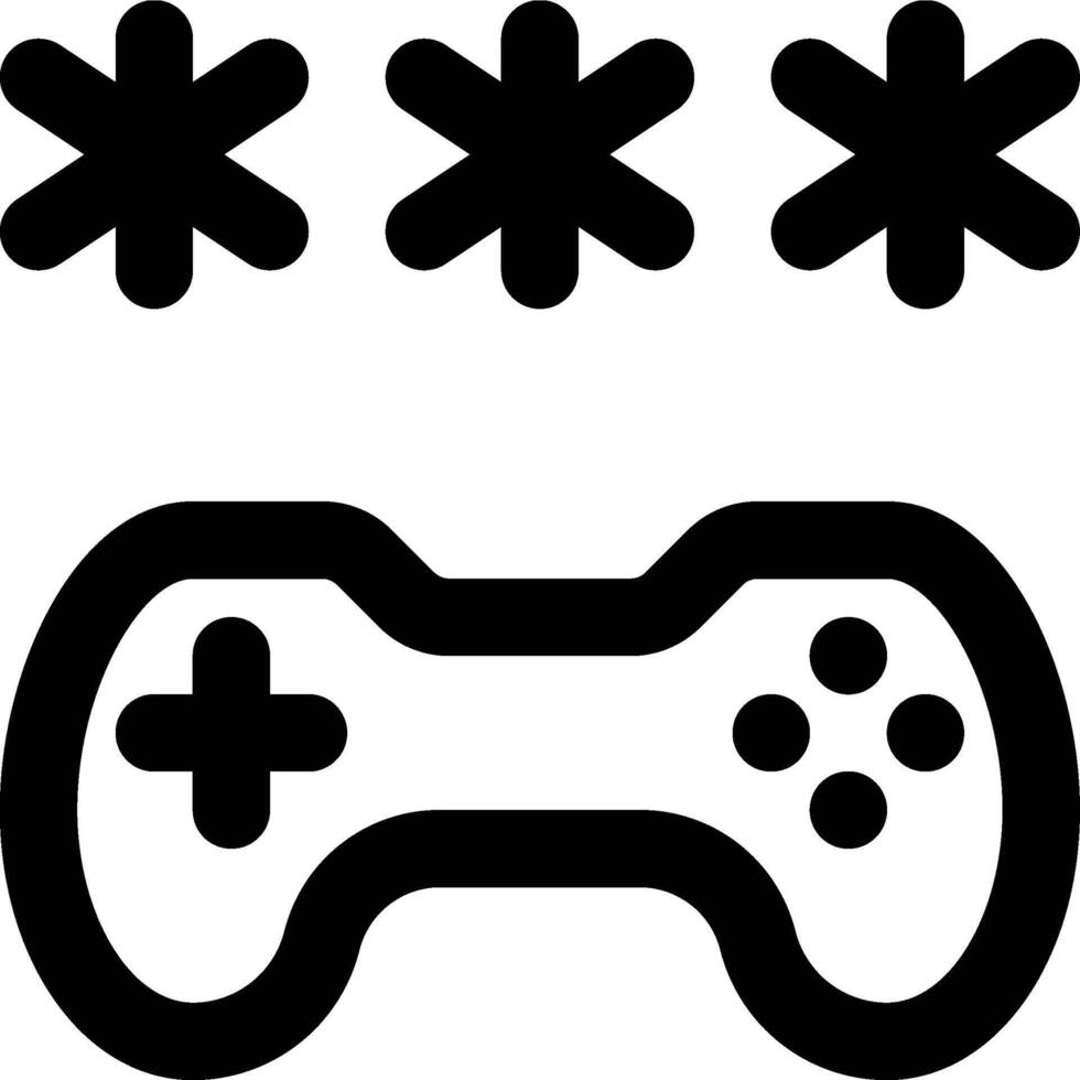Game Password, Game Items, Game Code Outline Icon vector