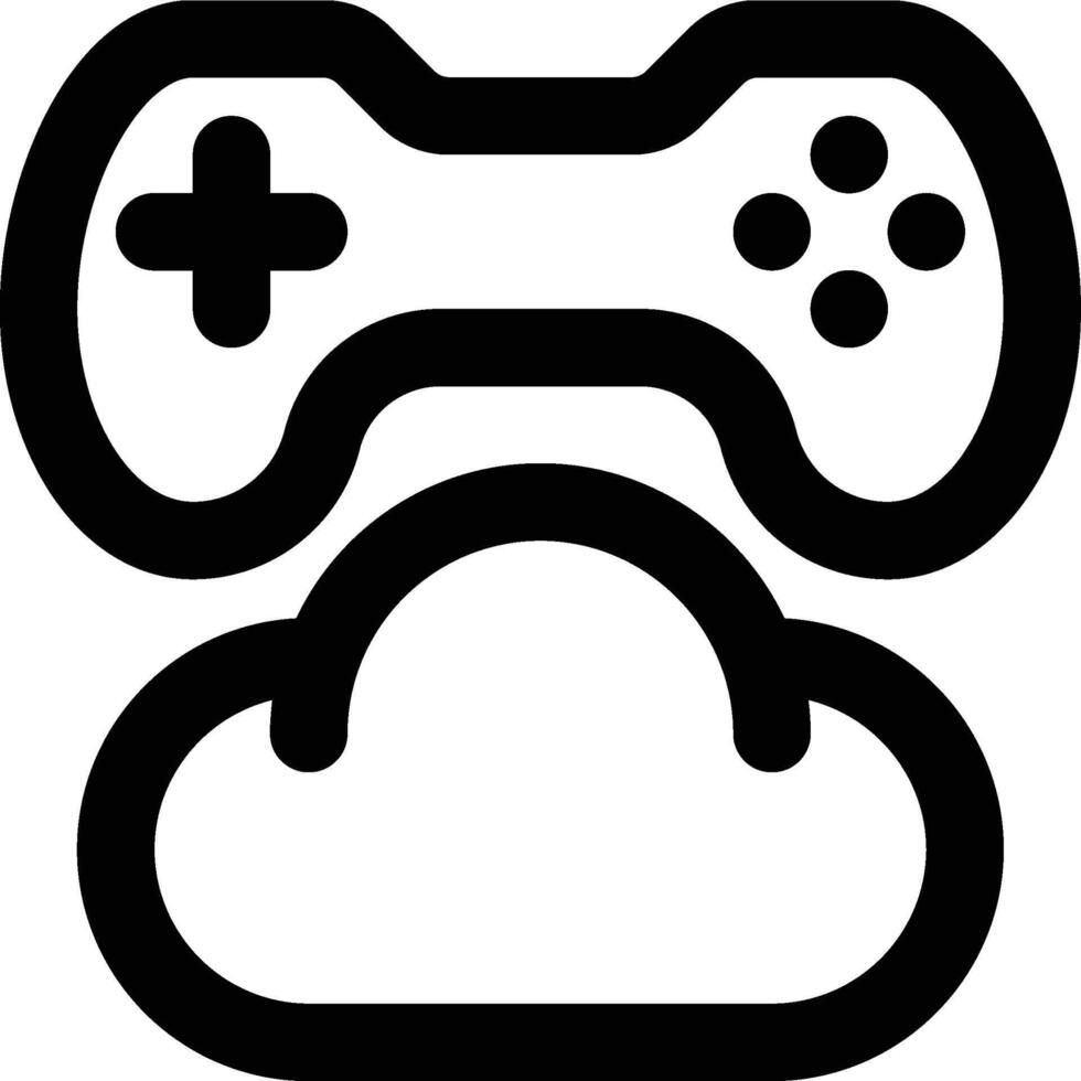 Cloud Gaming, Cloud Game, Cloud Storage Outline Icon vector