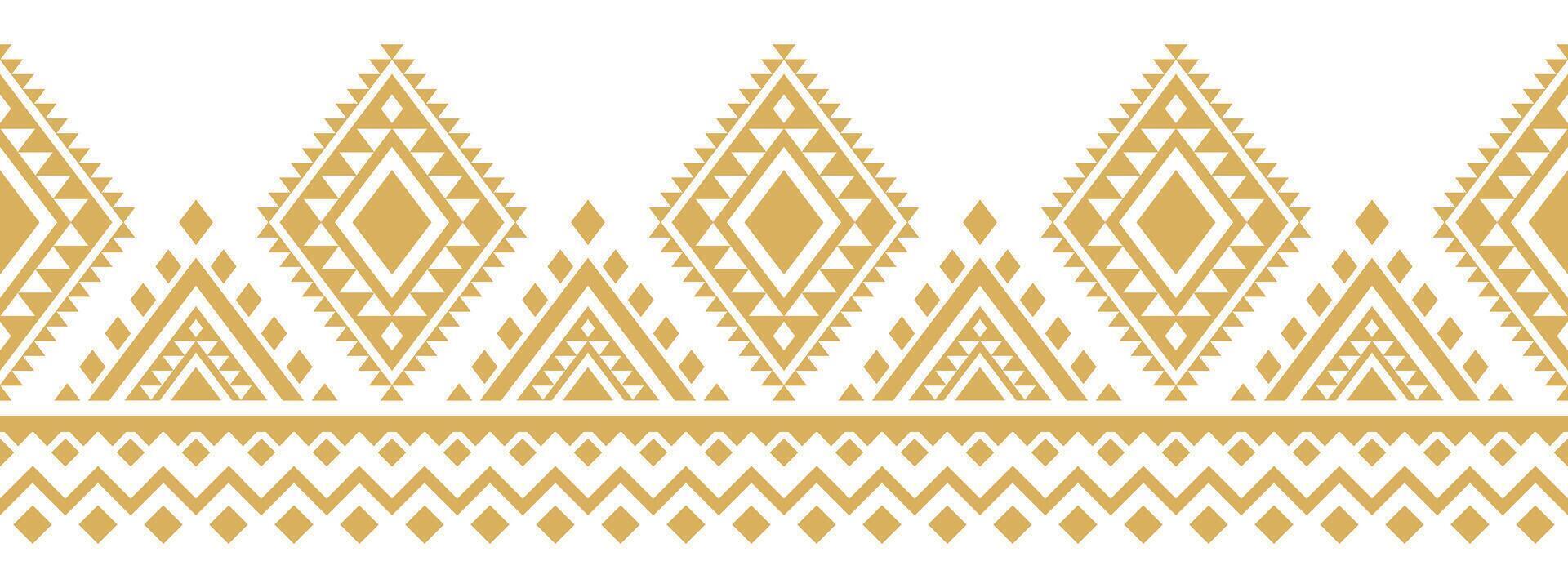 Gold Tribal Aztec Geometric Border with Ethnic Abstract Boho Art. vector