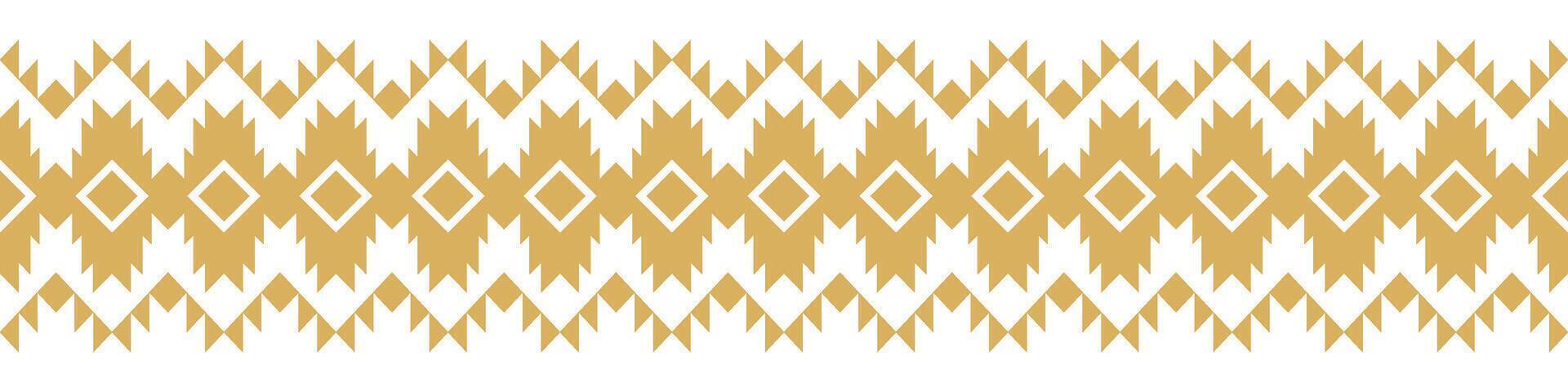 Ethnic Aztec Tribal Geometric Border with Abstract Gold Boho Design. vector