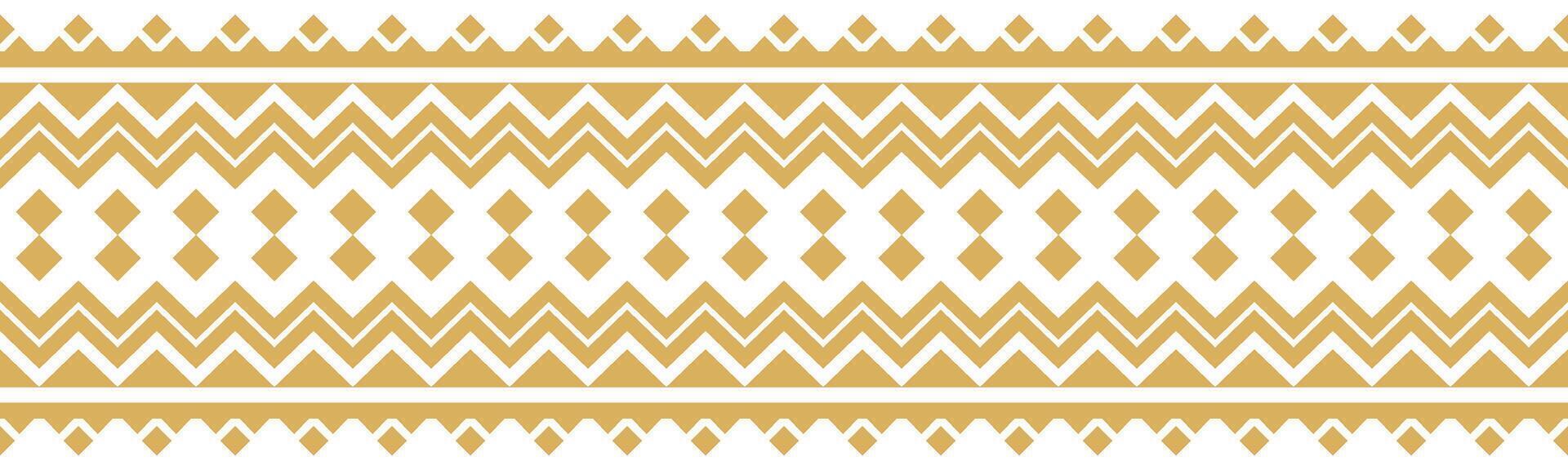 Ethnic Abstract Featuring Gold Geometric Aztec Border Motifs. vector