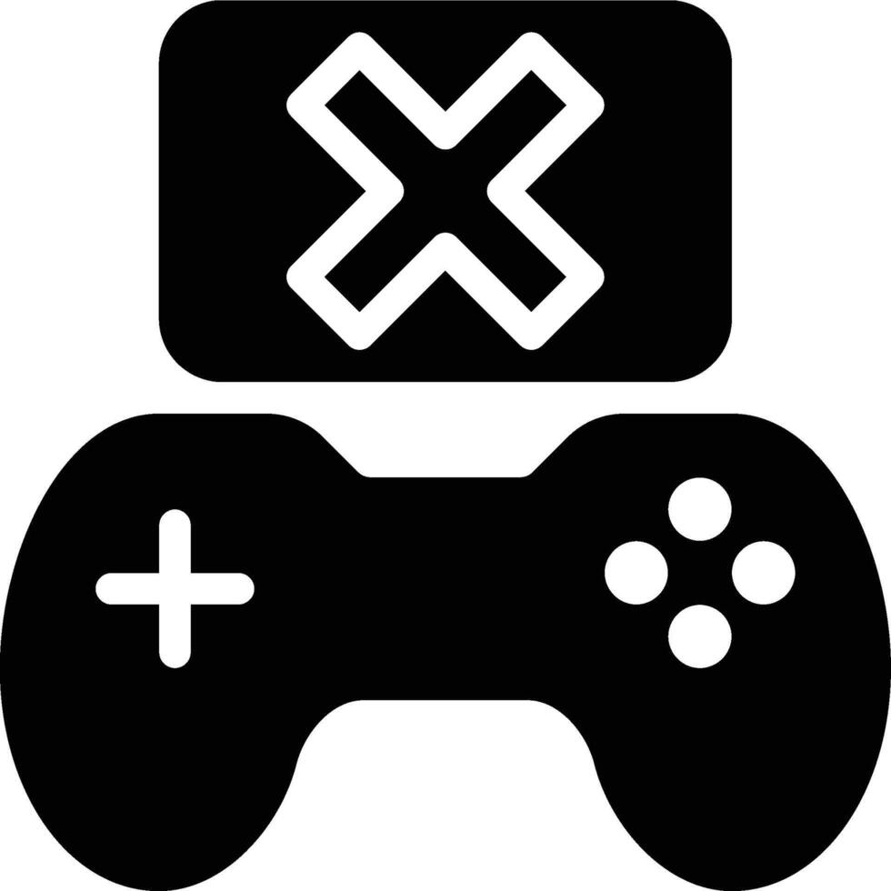 Game, Ban Button, Exit Button Glyph Solid Icon vector