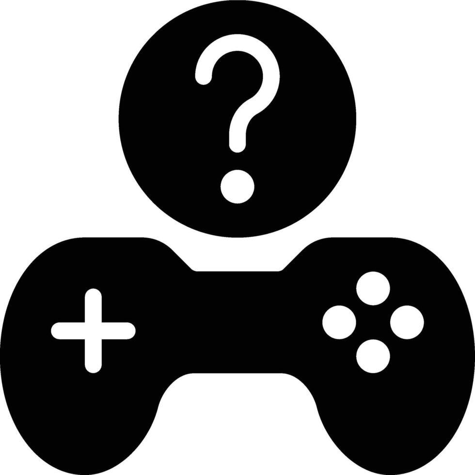 Game, Help, Question Glyph Solid Icon vector