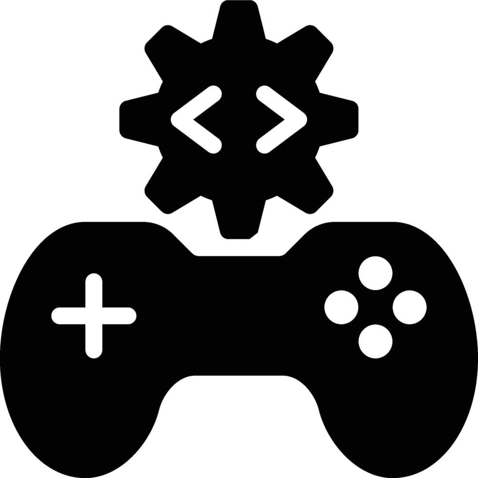 Game Development, Game Engine, Game Engineering Glyph Solid Icon vector