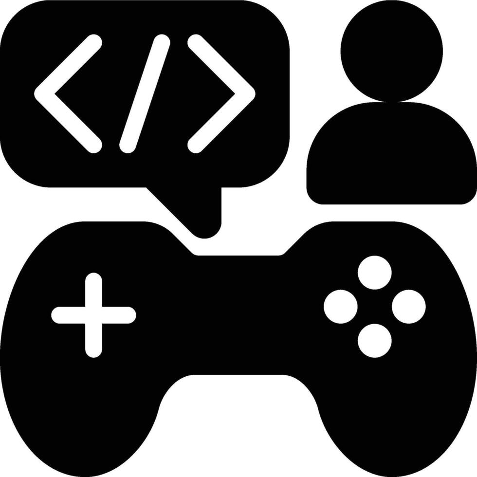 Game Developer, Game Maker, Game Glyph Solid Icon vector