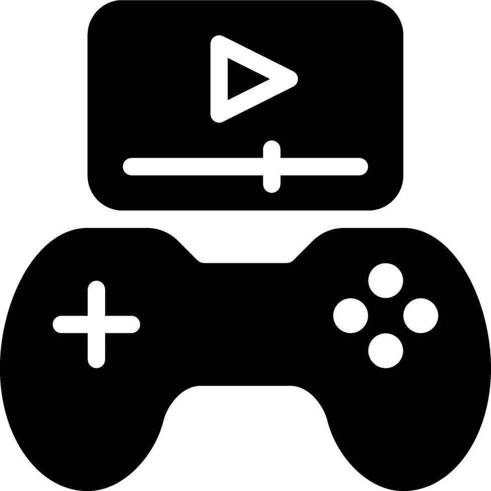 Game Streaming, Live Game, Streaming Glyph Solid Icon vector