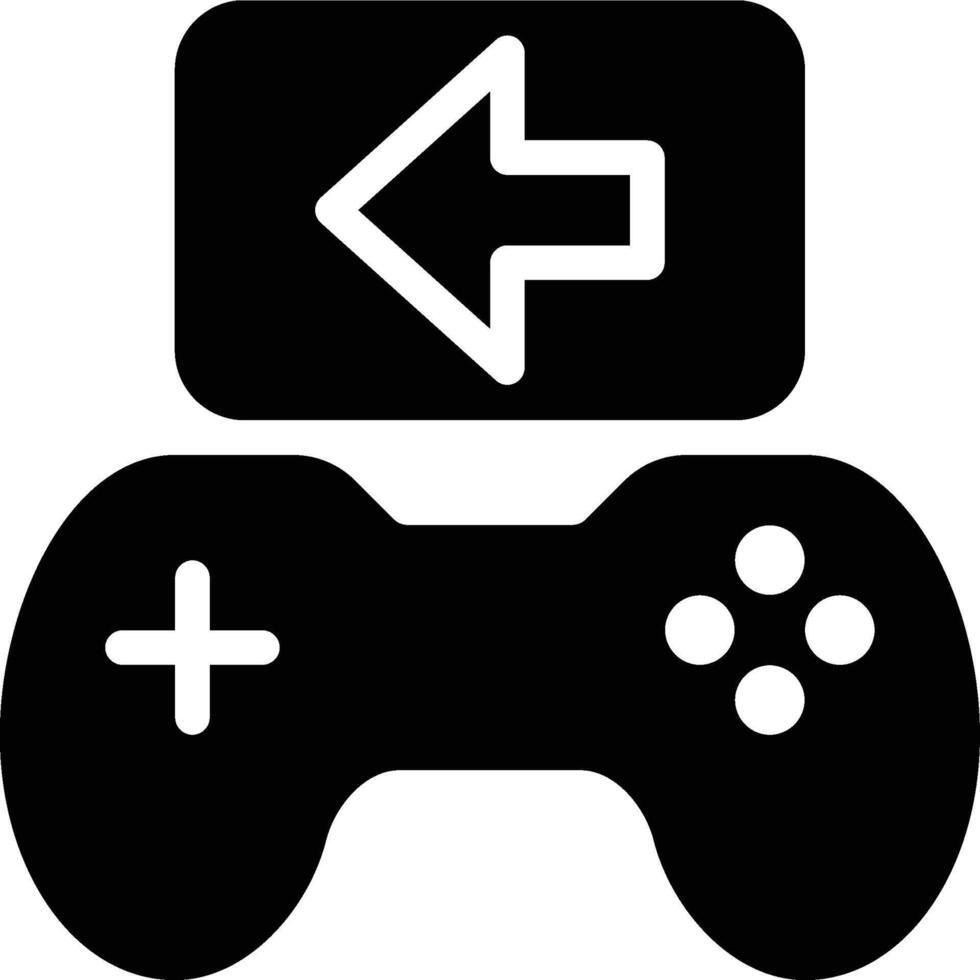 Game, Left Move, Left Arrow Glyph Solid Icon vector