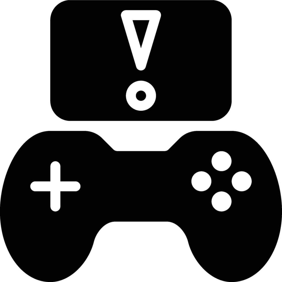 Game, Warning, Alert Glyph Solid Icon vector