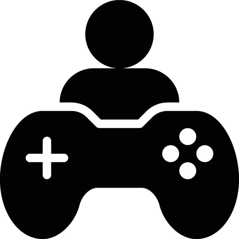 Gamer, Game, Gaming Glyph Solid Icon vector