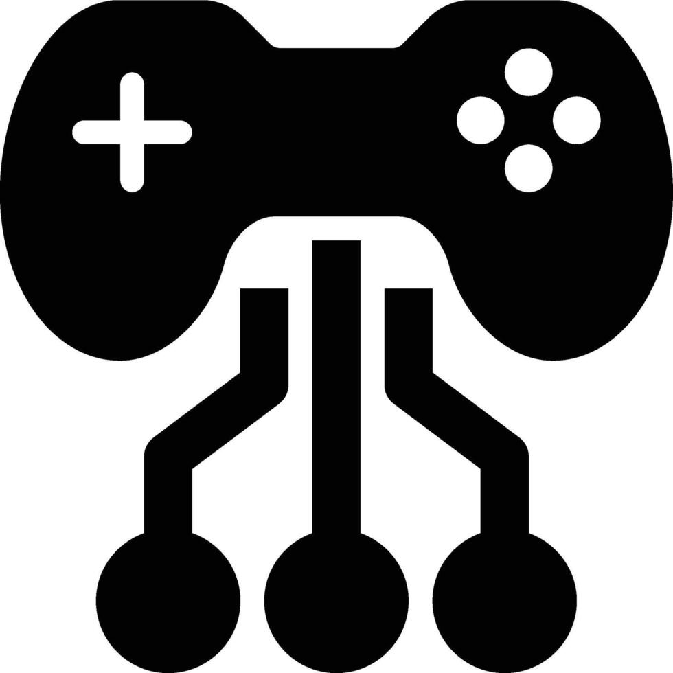 Game Technology, Game System, Network Glyph Solid Icon vector