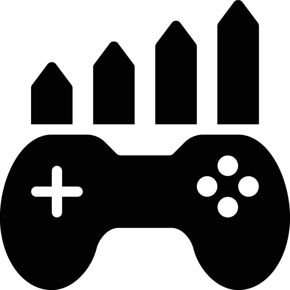Game Level, Level Up, Game Chart Glyph Solid Icon vector