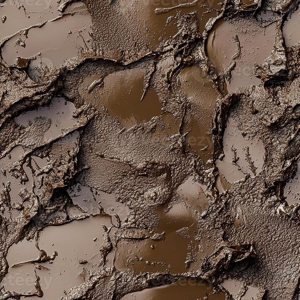 Wet Dirt Ground Seamless Pattern Texture photo
