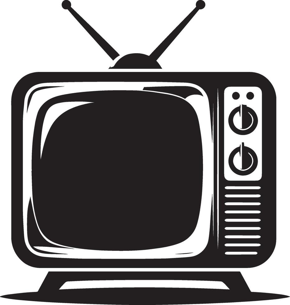 An old television with a black and white design vector