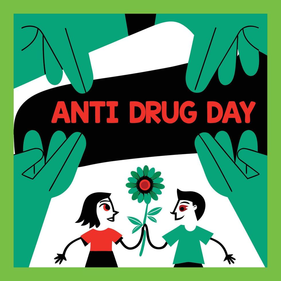 Anti drug day vector