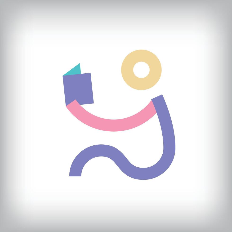 Colorful reading design with modern lines. vector