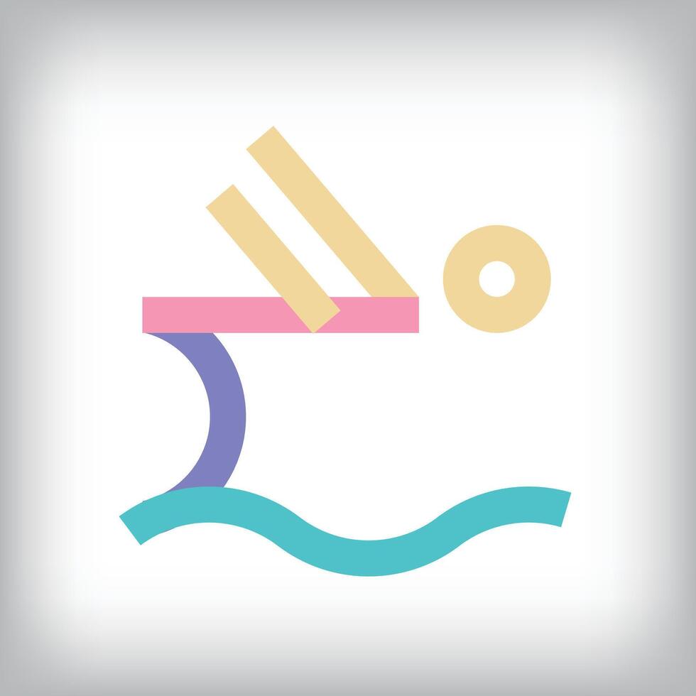 Colorful swimming sport design with modern lines. vector
