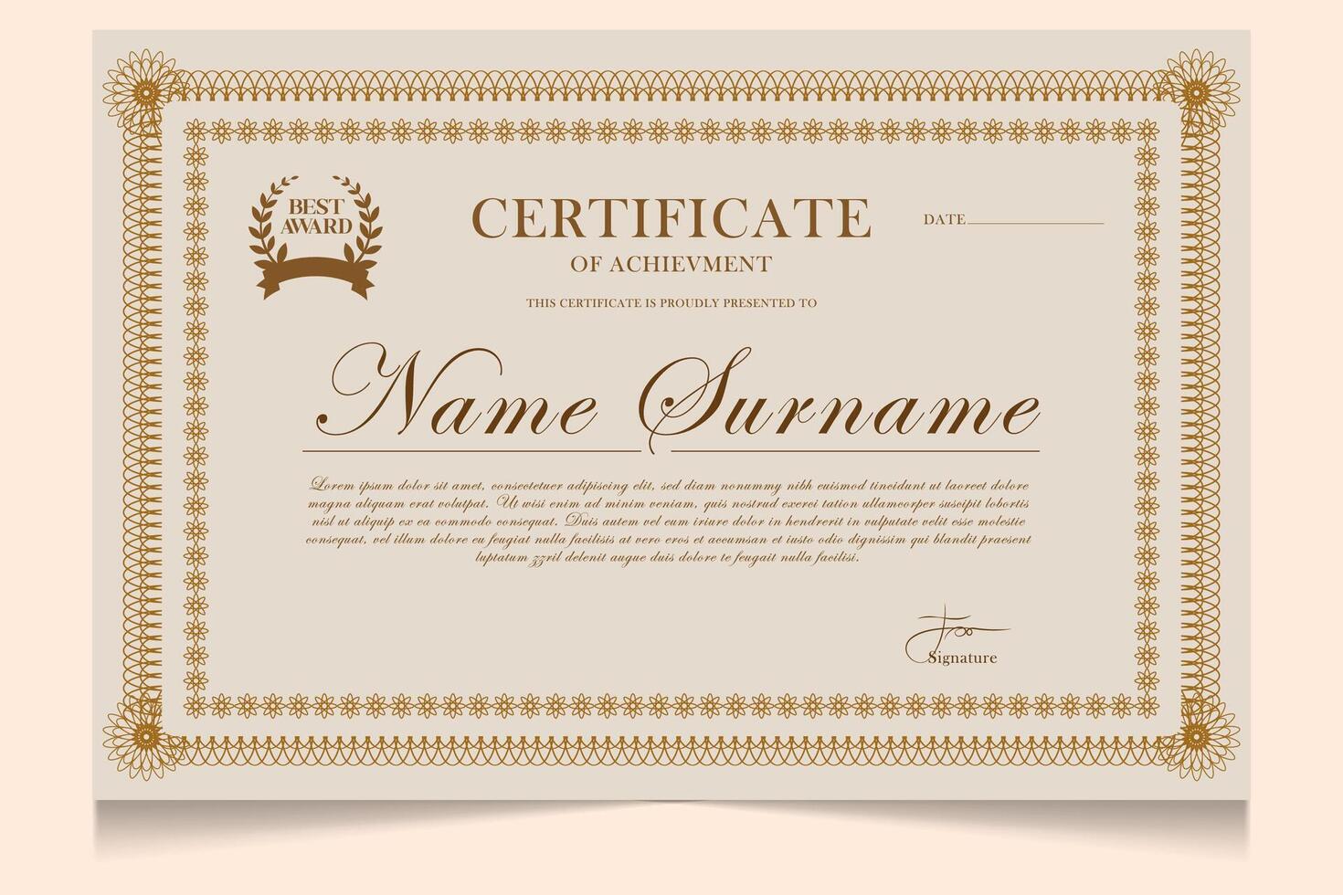 old school or traditional model certificate vector