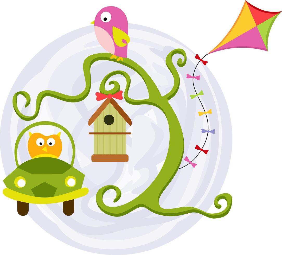 Funny illustration with spring birds vector