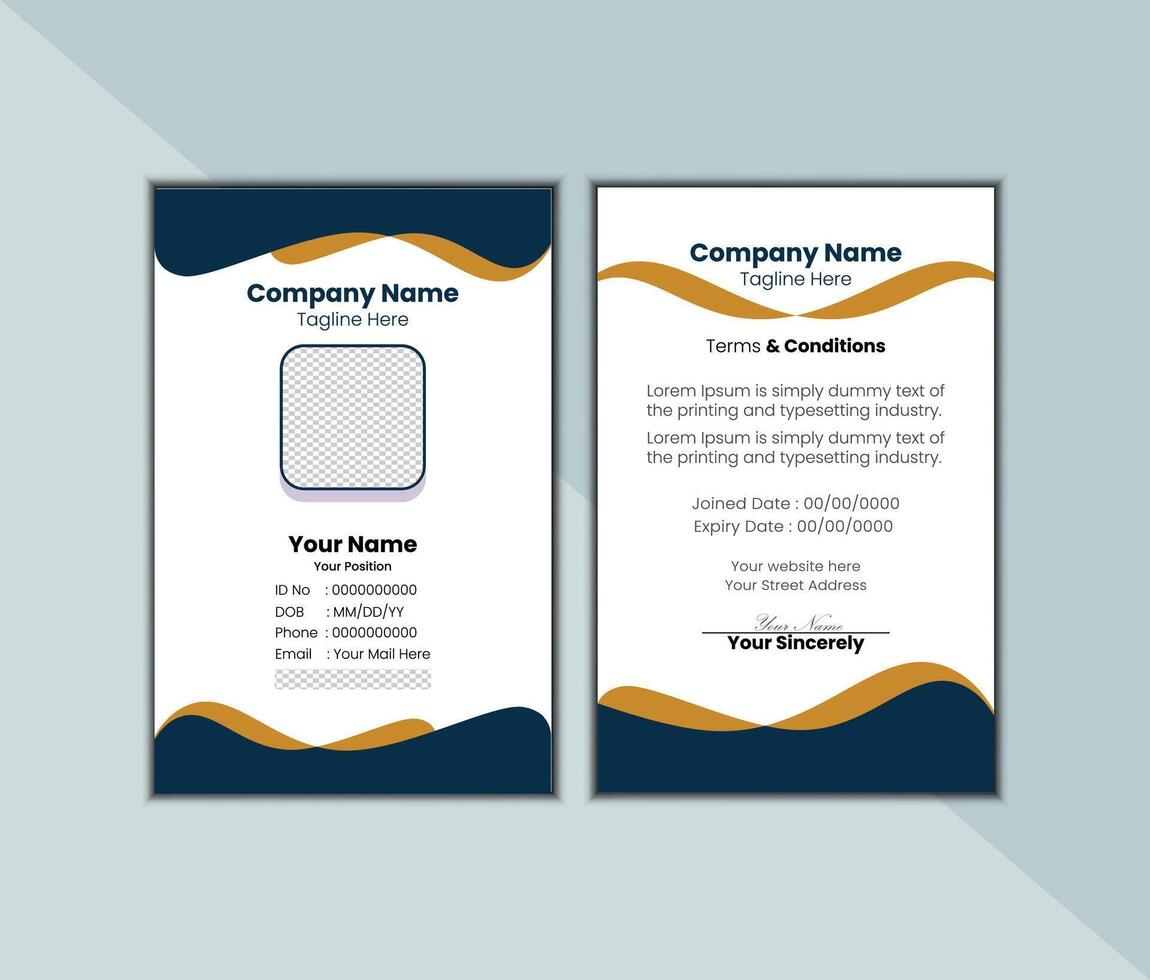 Special Id card for agency vector
