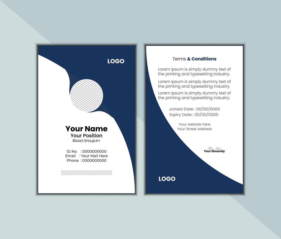 Id card design vector