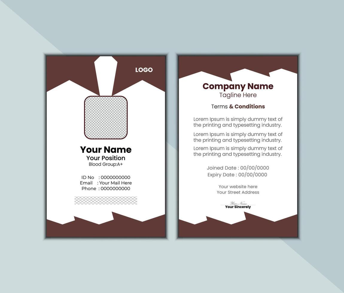 Id card for agency vector
