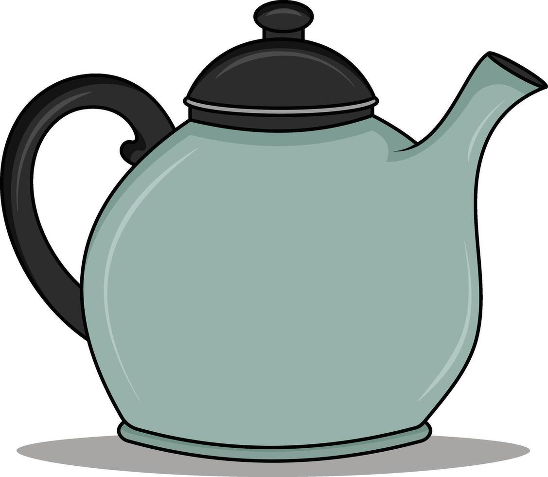 Flat Design of Vintage Kettle isolated on white background vector