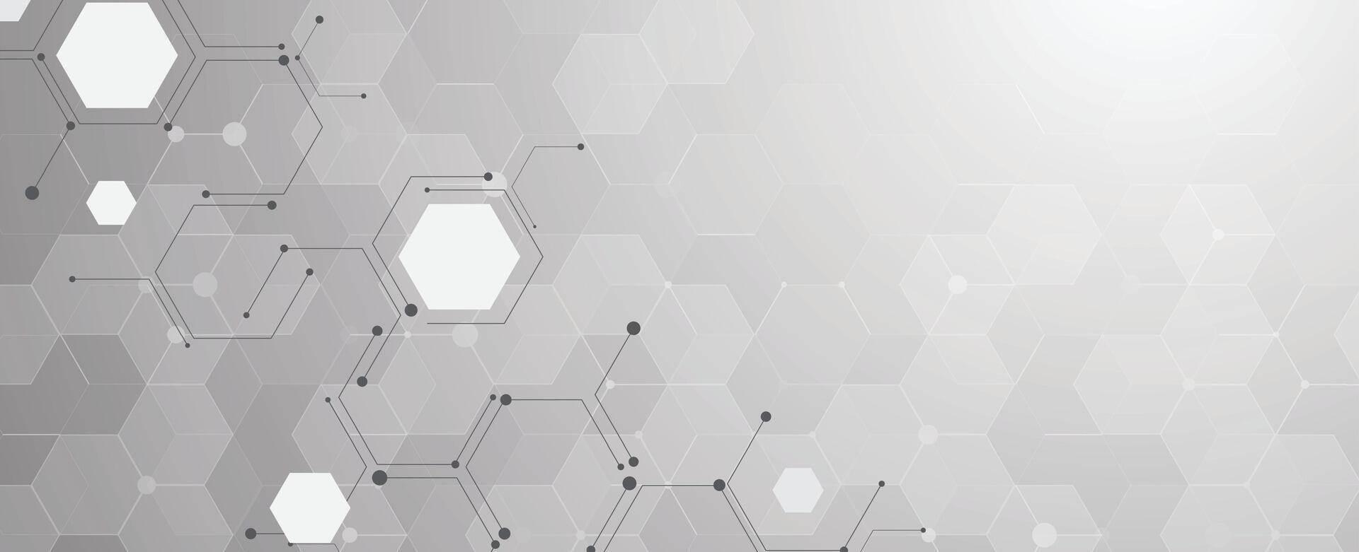 Abstract science or technology background with hexagon elements vector
