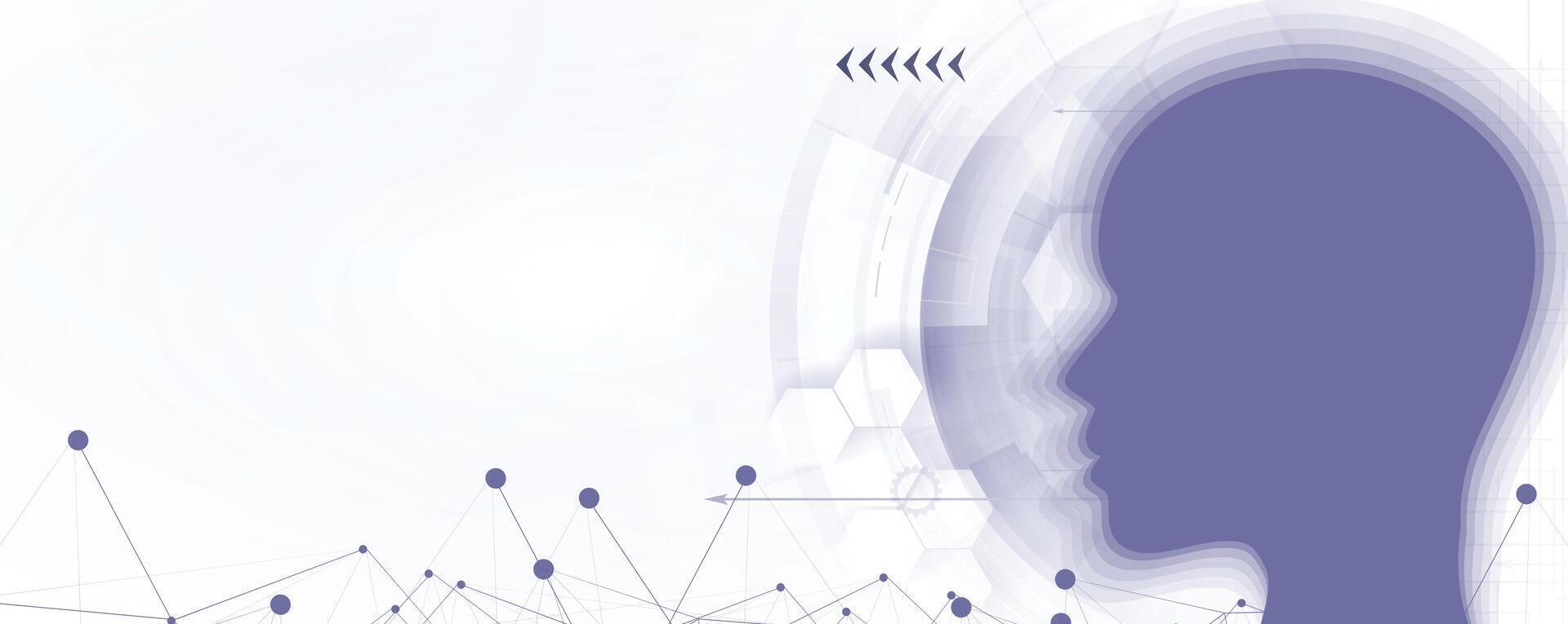 the human brain is connected to the internet vector