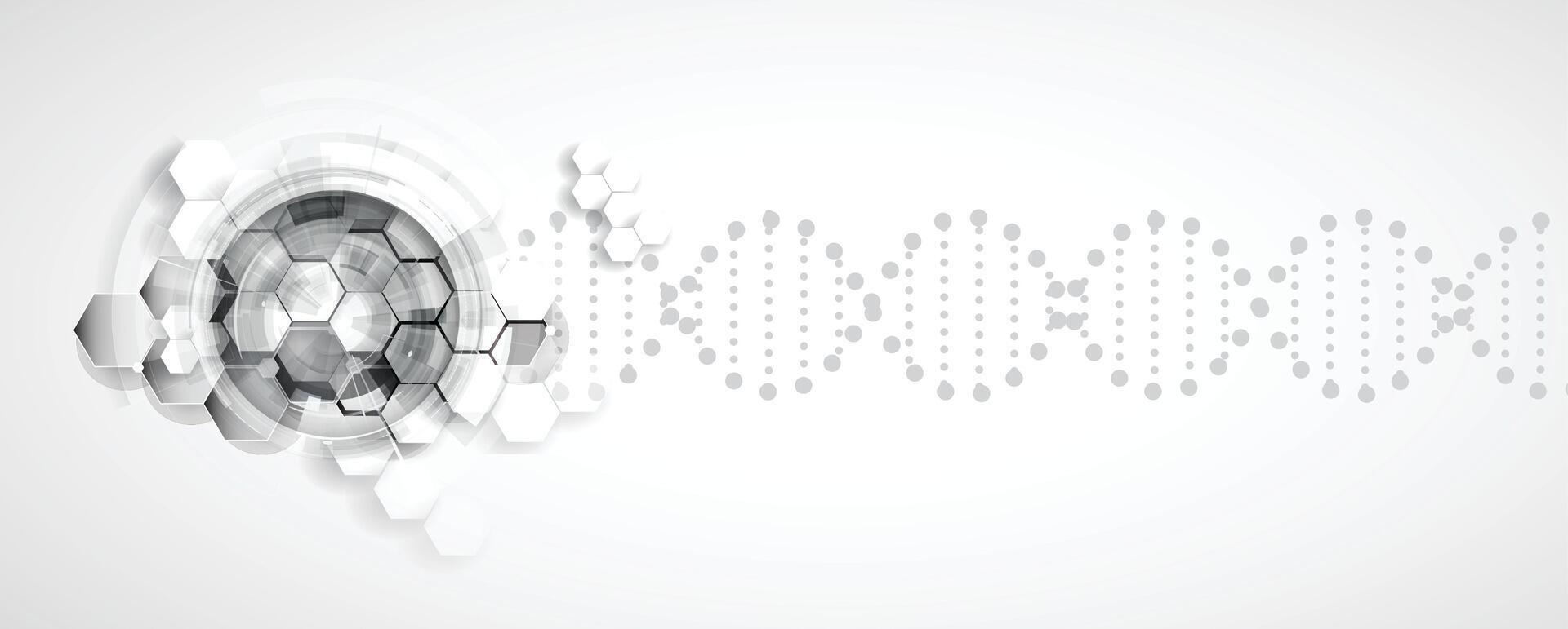 a white dna background with a circular shape and a speaker vector