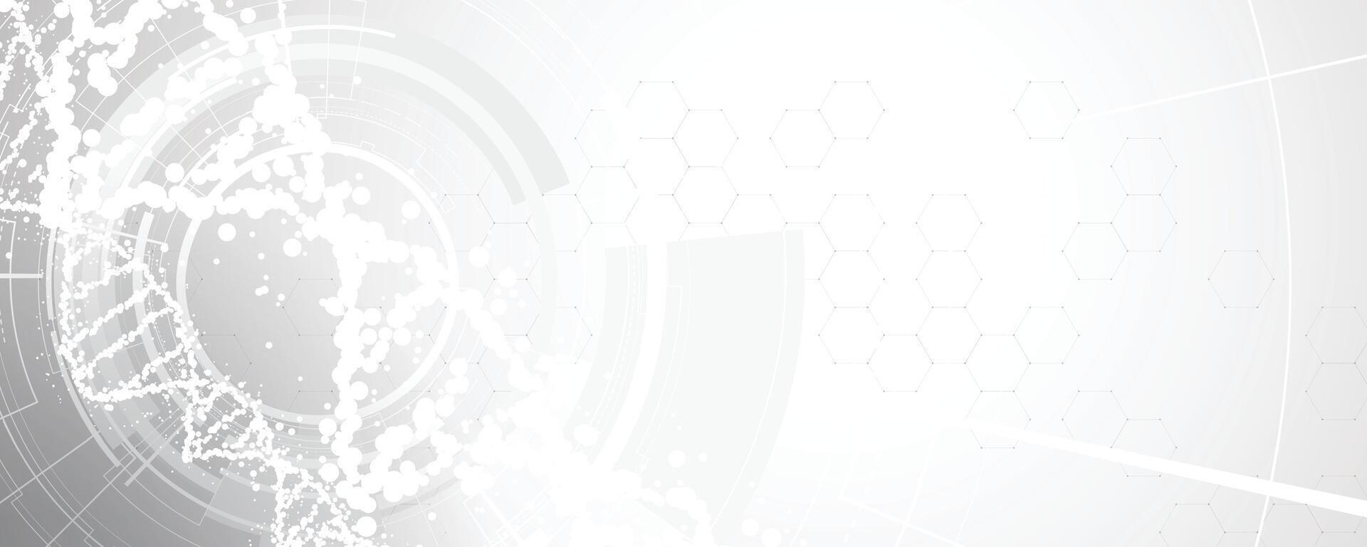 DNA abstract technology background with white lines and dots vector