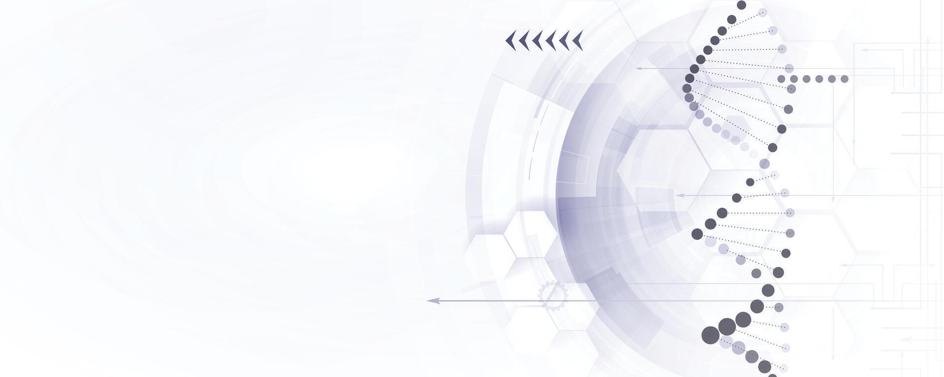 abstract dna technology background with white and black lines vector
