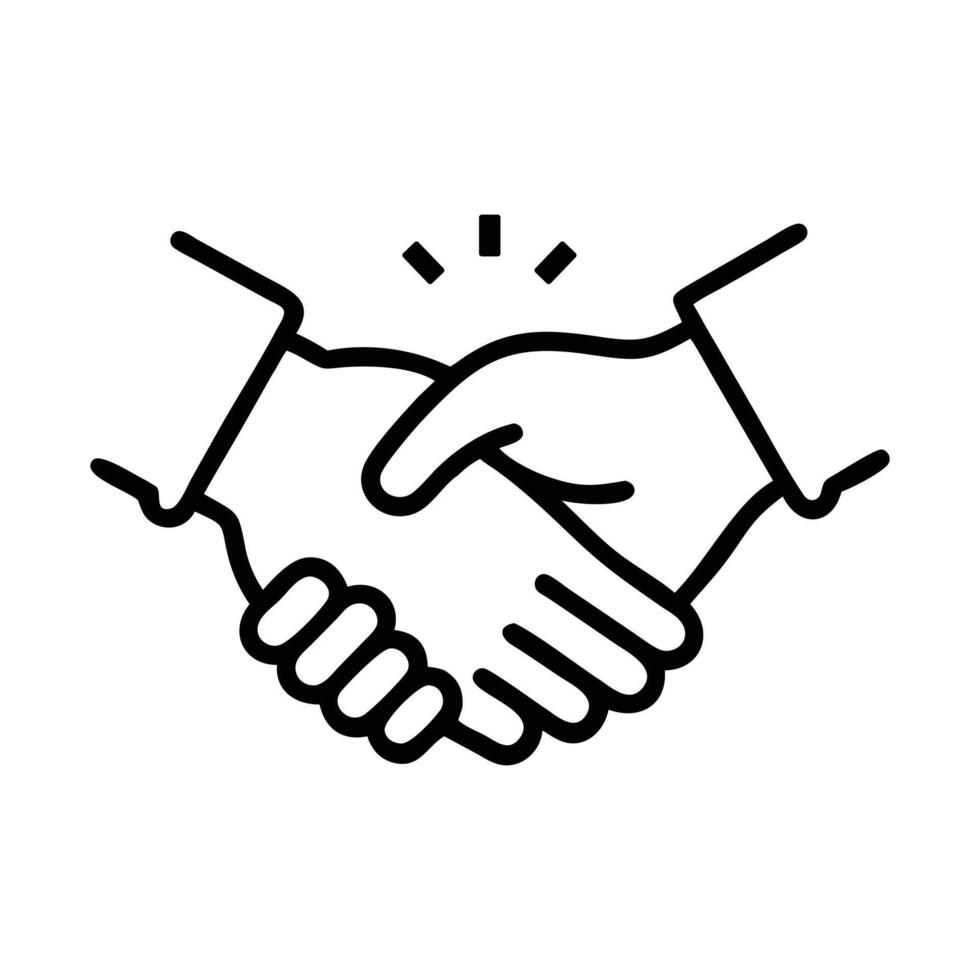 Handshake Icon of Business Agreement and Partnership on White Background vector