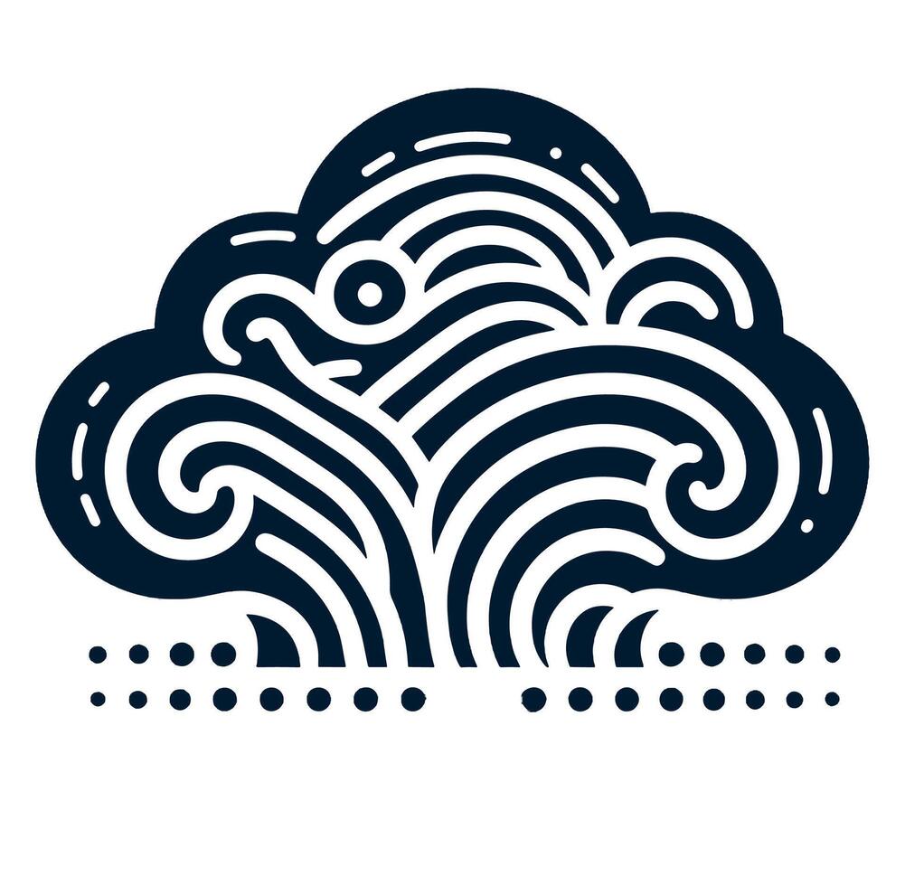 A cloud with waves and swirls on it vector