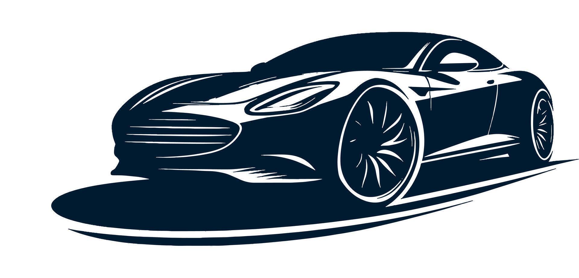 Black and white car logo illustration on a background vector